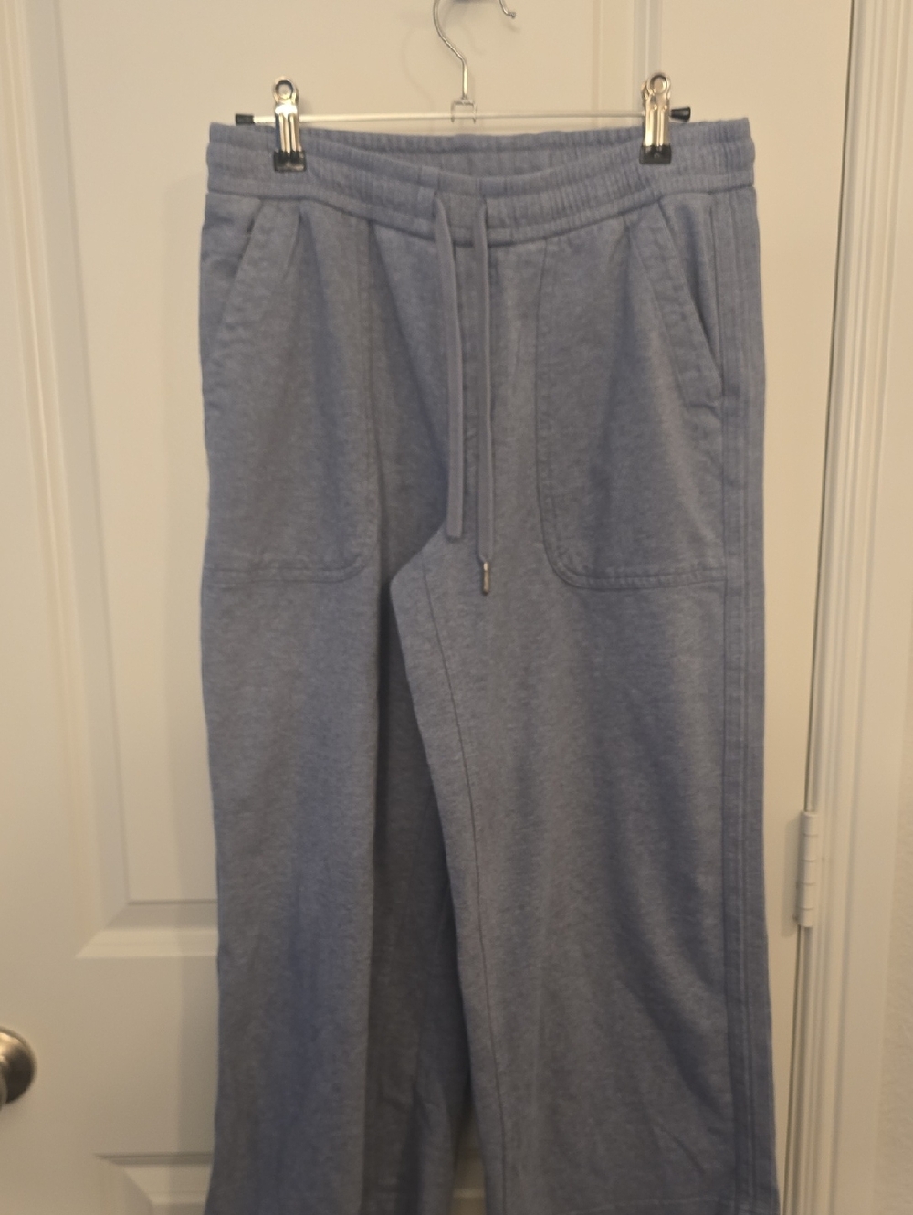 Athleta Light Blue Heather Capris with Drawstring Waist